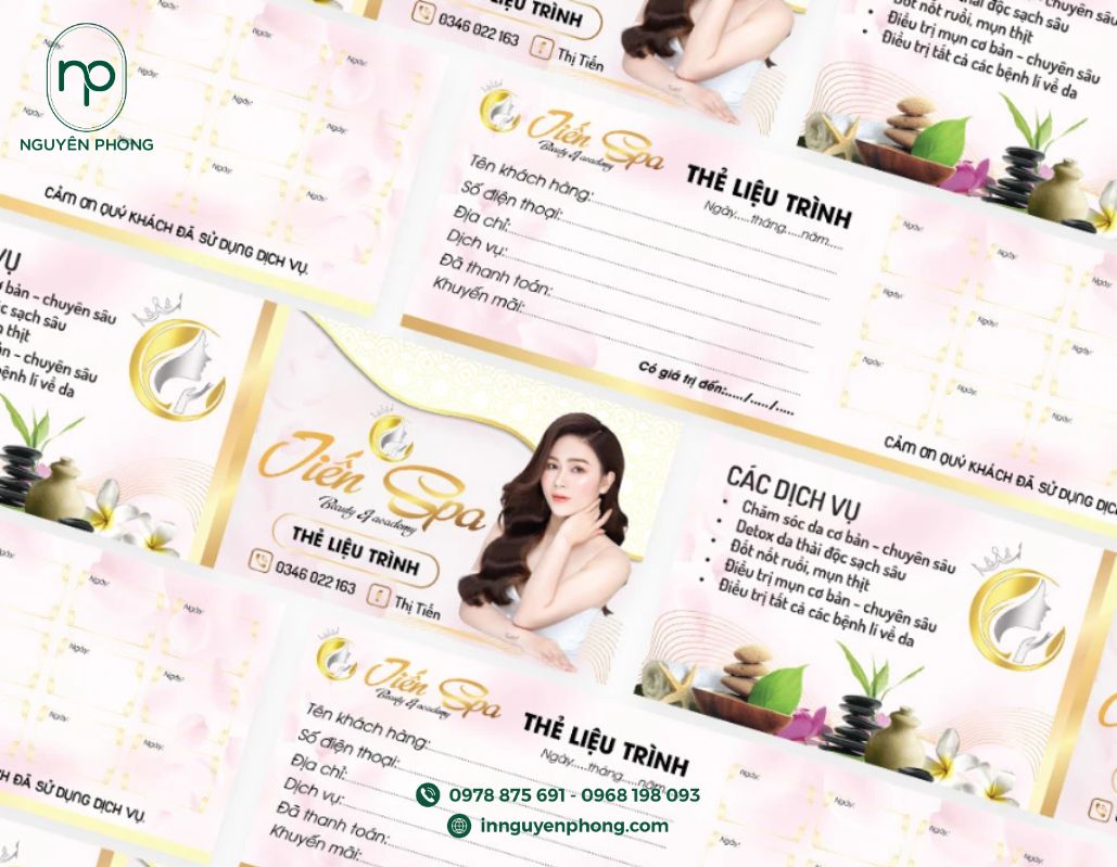 in thẻ liệu trình spa với công nghệ hiện đại